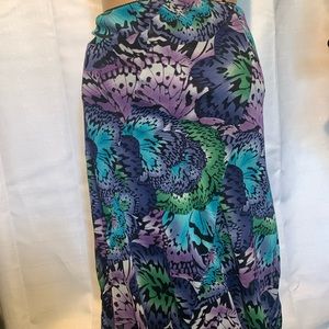 Sz M Colorful Maxi Skirt Lagenlook!Waist 32”x33”Rich Multi-Colored Lined,Lt Wt